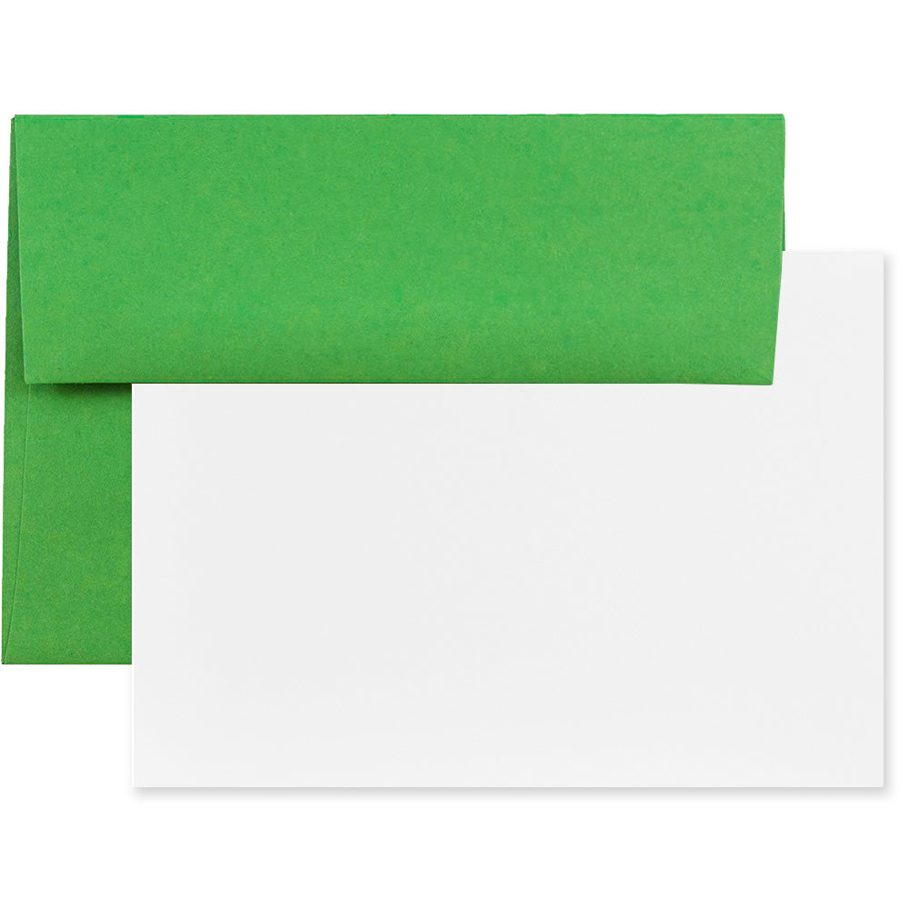 JAM Paper Stationery Set, 4 3/4in x 6 1/2in, 30% Recycled, Green/White, Set Of 25 Cards And Envelopes MPN:304624511