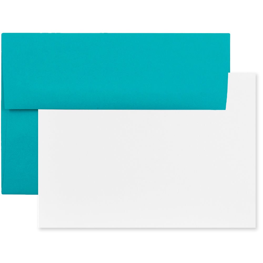 JAM Paper Stationery Set, 4 3/4in x 6 1/2in, 30% Recycled, Sea Blue/White, Set Of 25 Cards And Envelopes MPN:304624527