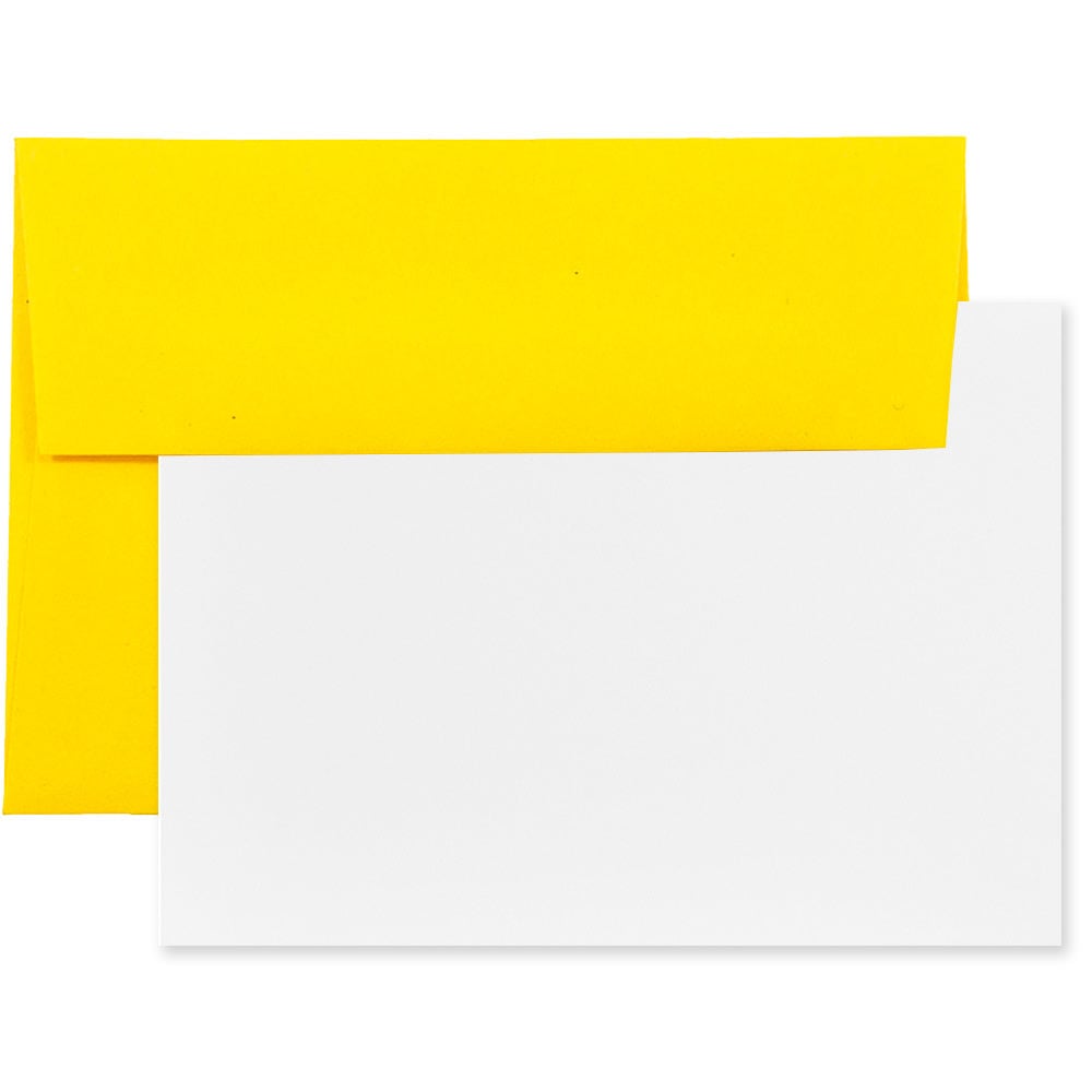 JAM Paper Stationery Set, 4 3/4in x 6 1/2in, 30% Recycled, Yellow/White, Set Of 25 Cards And Envelopes MPN:304624539