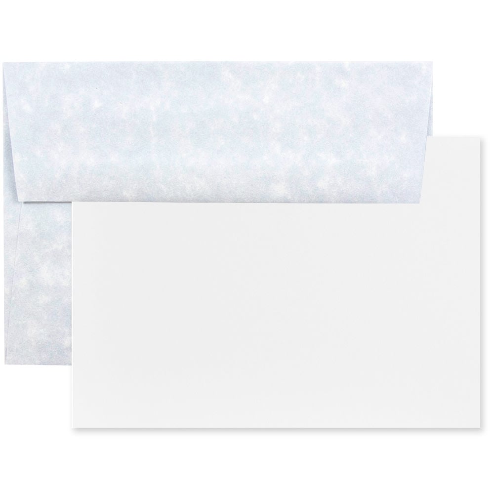 JAM Paper Stationery Set, 4 3/4in x 6 1/2in, 30% Recycled, Light Blue/White, Set Of 25 Cards And Envelopes MPN:304624547