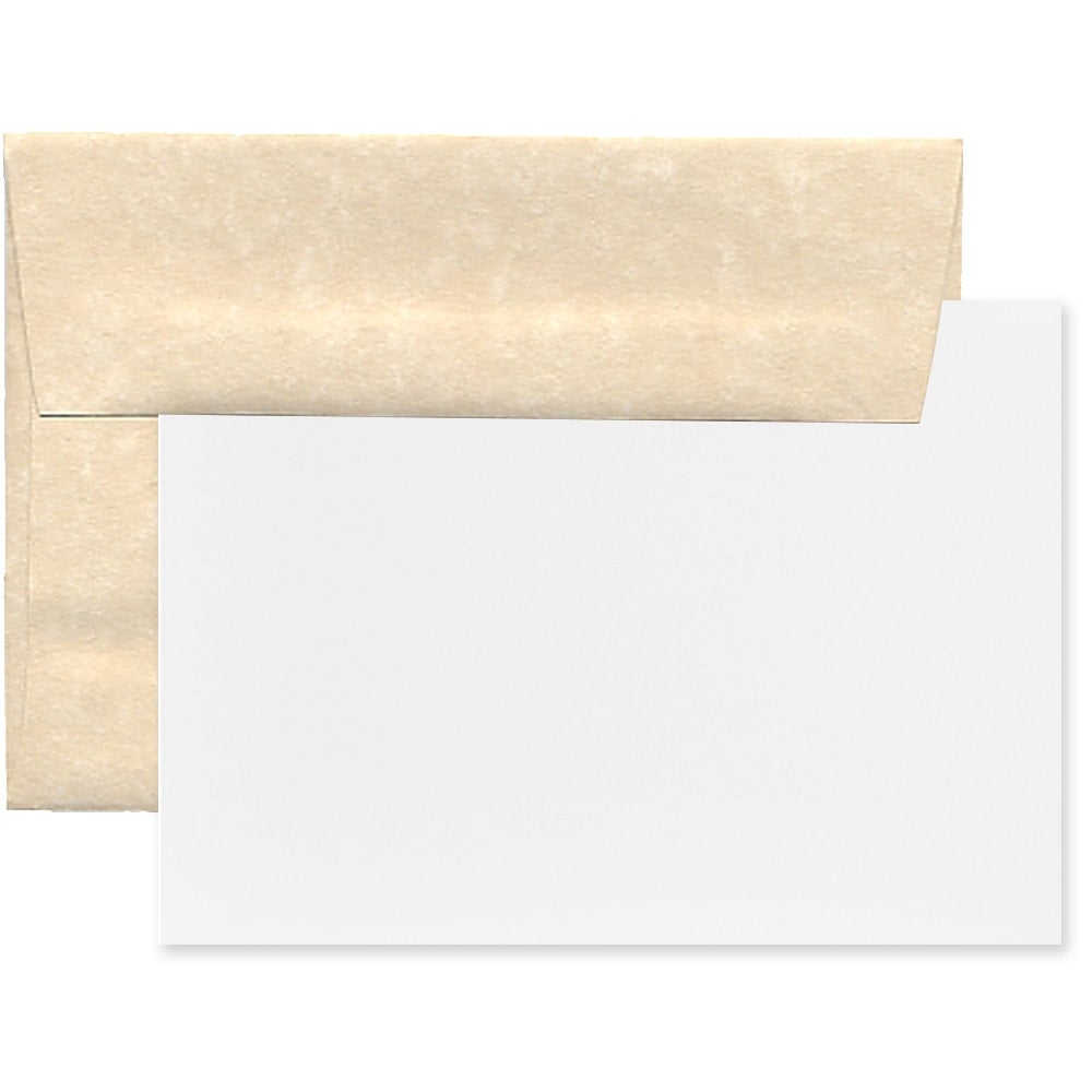 JAM Paper Stationery Set, 4 3/4in x 6 1/2in, 30% Recycled, Natural/White, Set Of 25 Cards And Envelopes MPN:304624559
