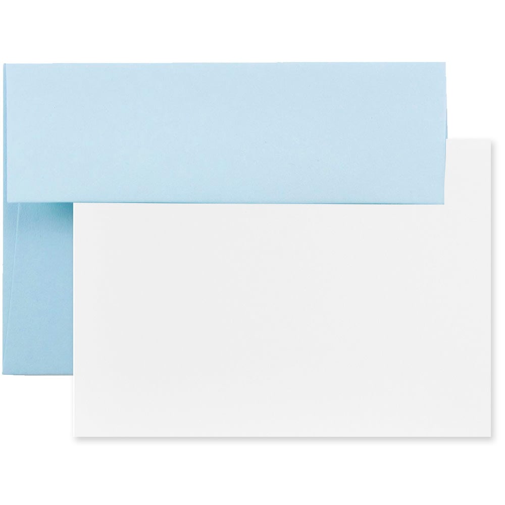 JAM Paper Stationery Set, 4 3/4in x 6 1/2in, Baby Blue/White, Set Of 25 Cards And Envelopes MPN:304624579