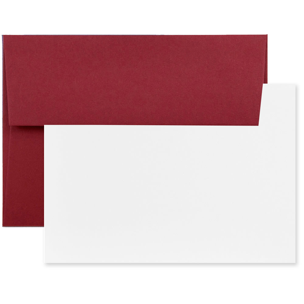JAM Paper Stationery Set, 5 1/4in x 7 1/4in, Set Of 25 White Cards And 25 Dark Red Envelopes MPN:304624612