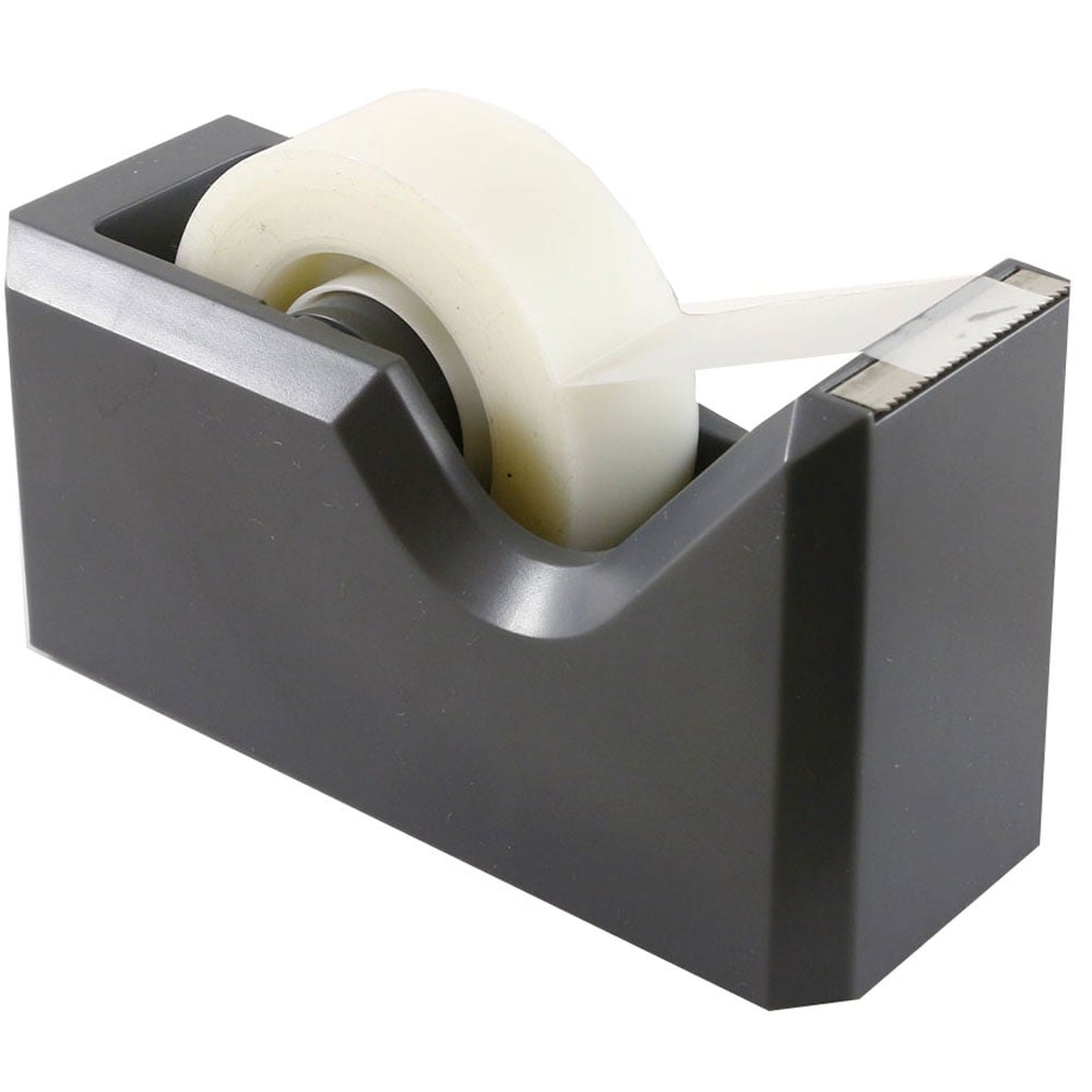 JAM Paper Plastic Tape Dispenser, 4-1/2inH x 2-1/2inW x 1-3/4inD, Gray MPN:338GY