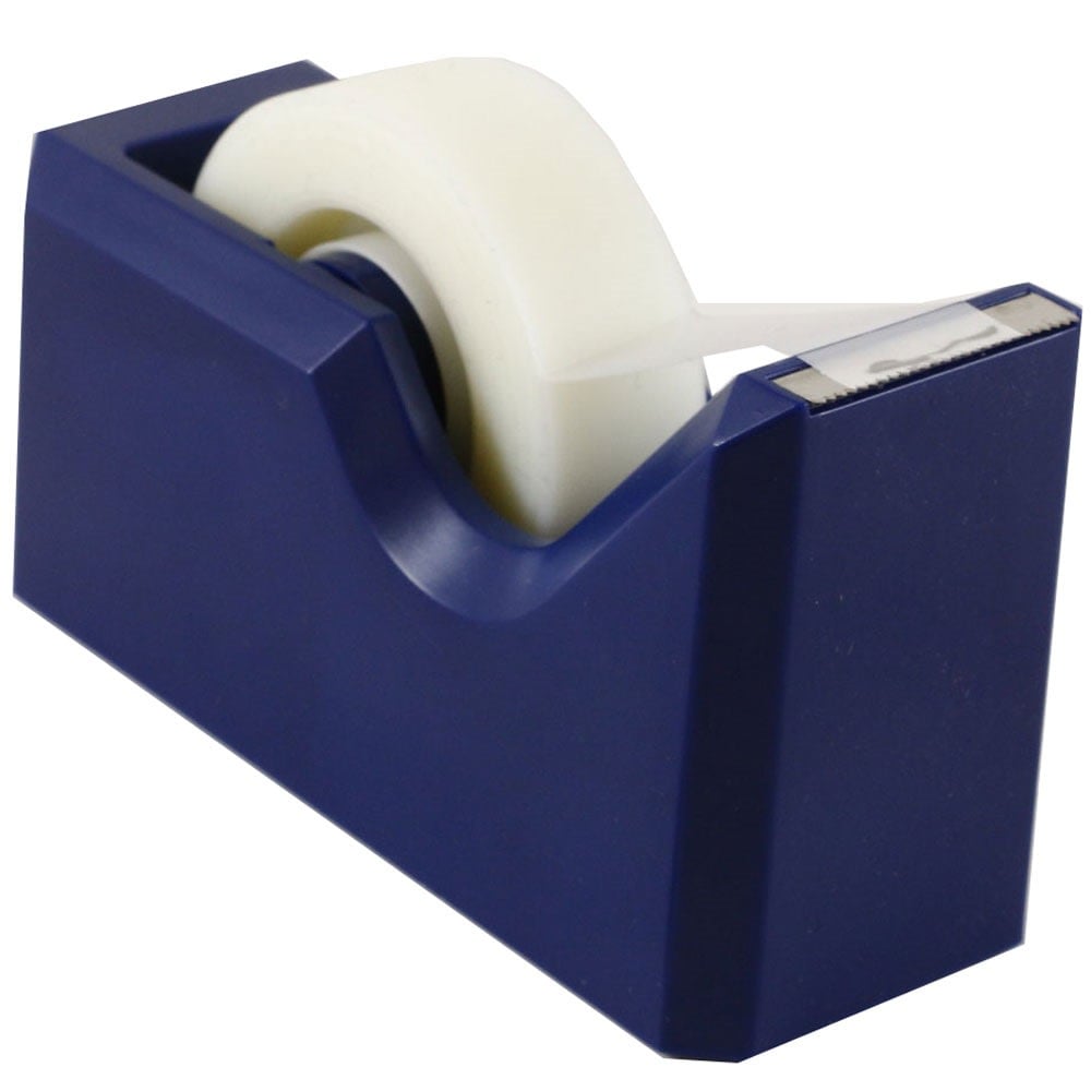 JAM Paper Plastic Tape Dispenser, 4-1/2inH x 2-1/2inW x 1-3/4inD, Navy Blue MPN:338NA