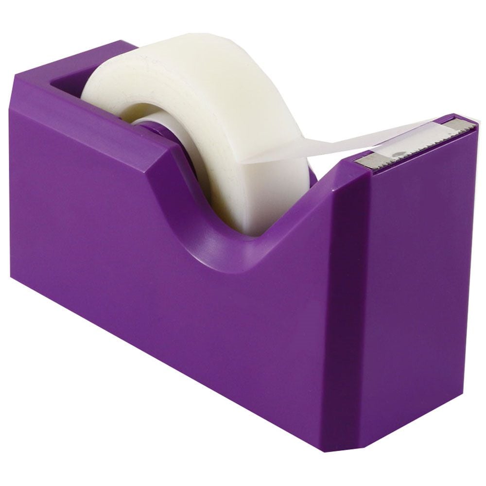 JAM Paper Plastic Tape Dispenser, 4-1/2inH x 2-1/2inW x 1-3/4inD, Purple MPN:338PU