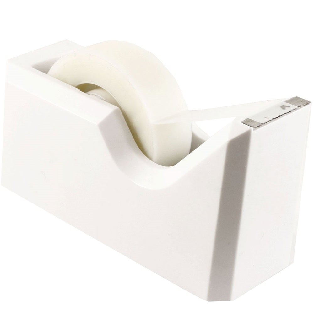 JAM Paper Plastic Tape Dispenser, 4-1/2inH x 2-1/2inW x 1-3/4inD, White MPN:338WH