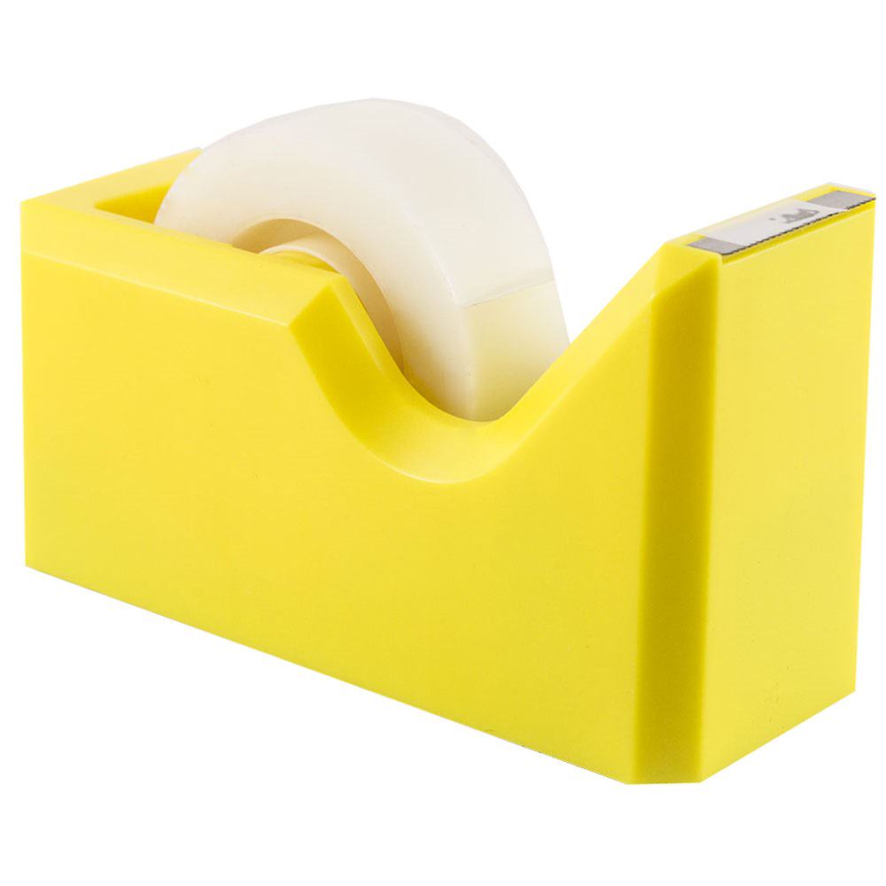 JAM Paper Plastic Tape Dispenser, 4-1/2inH x 2-1/2inW x 1-3/4inD, Yellow MPN:338YE