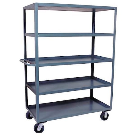 Utility Cart with Lipped Metal Shelves, Steel, 3, 000 lb Load Capacity, 5 Shelves, 66 in L, 31 in W MPN:CE360P600GP