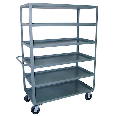 Utility Cart with Lipped Metal Shelves, Steel, 3, 000 lb Load Capacity, 6 Shelves, 78 in L, 37 in W MPN:CF472P600GP