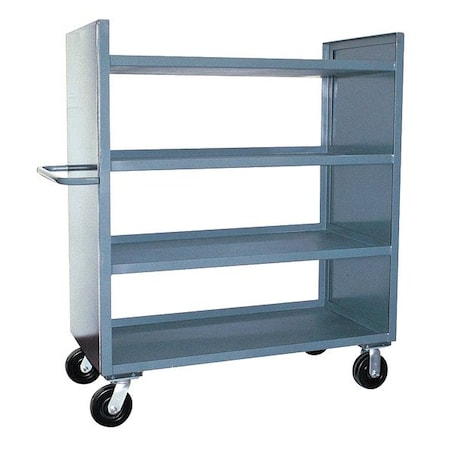Dual-Side-Access Solid-Wall Metal Stock Truck, Steel, 3, 000 lb Load Capacity, 4 Shelves, 24 in L MPN:DD248P600GP