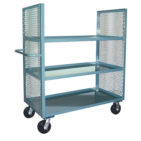 12 ga. Steel 2 Sided Mesh Stock Cart 3000 lb. Capacity, 54