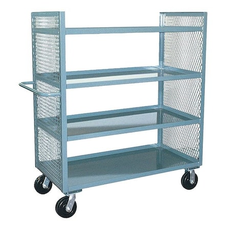12 ga. Steel 2 Sided Mesh Stock Cart 3000 lb. Capacity, 66