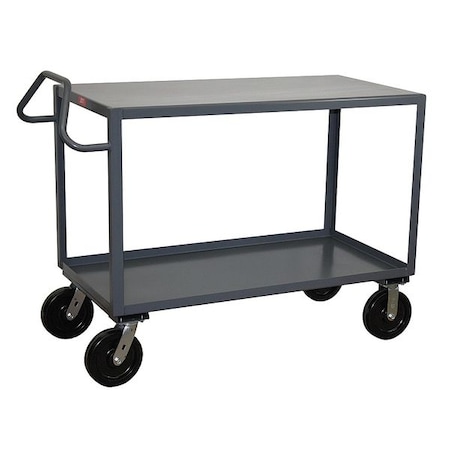 Utility Cart with Lipped & Flush Metal Shelves, Steel, 4, 800 lb Load Capacity, 2 Shelves, 54 in L MPN:EN448P800GP