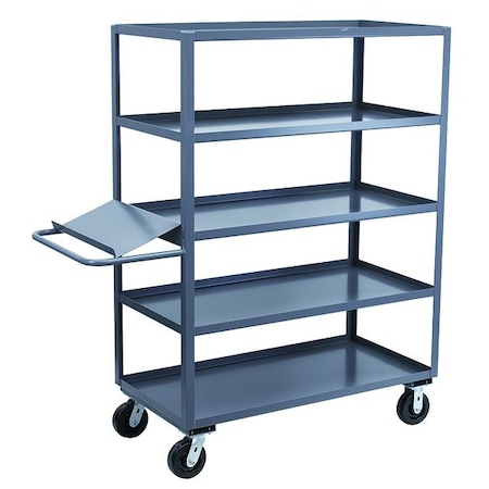 Order-Picking Utility Cart with Lipped Metal Shelves, Steel, 3, 000 lb Load Capacity, 5 Shelves MPN:EO248P600GP