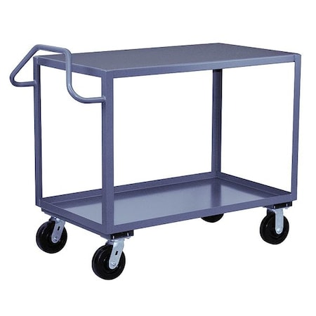 Utility Cart with Lipped & Flush Metal Shelves, Steel, 2, 400 lb Load Capacity, 2 Shelves, 42 in L MPN:ER336P600GP