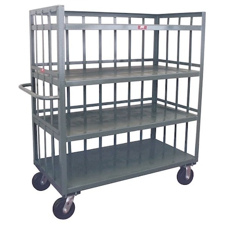 Single-Side-Access Slat-Wall Metal Stock Truck, Steel, 3, 000 lb Load Capacity, 4 Shelves, 24 in L MPN:HD260P600GP