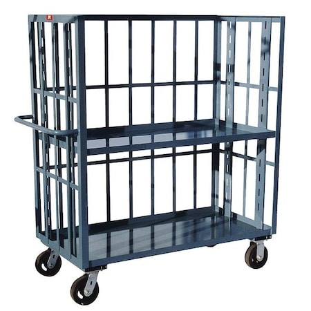 Single-Side-Access Slat-Wall Metal Stock Truck, Steel, 3, 000 lb Load Capacity, 2 Shelves, 24 in L MPN:HZ248P600GP