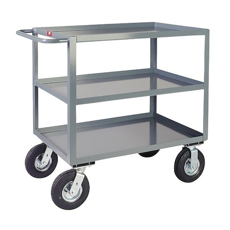 Utility Cart with Lipped Metal Shelves, Steel, 1, 200 lb Load Capacity, 3 Shelves, 36 in L, 25 in W MPN:LH230N800GP