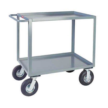 Flat Handle Utility Cart, Steel, 1200 lb Load Capacity, 3 Shelves, 54 in L, 25 in W, 39