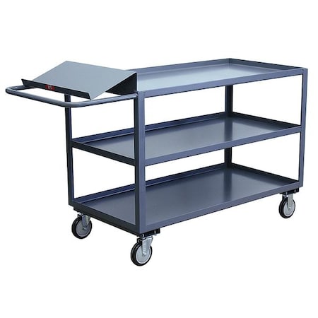 Order-Picking Utility Cart with Lipped Metal Shelves, Steel, 1, 200 lb Load Capacity, 3 Shelves MPN:LO336P500GP