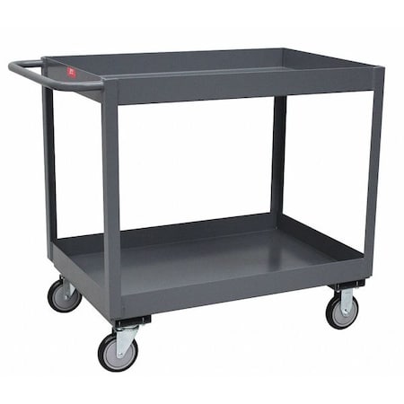 Utility Cart, 12 ga. Steel, 1200 lb Load Capacity, 2 Shelves, 35