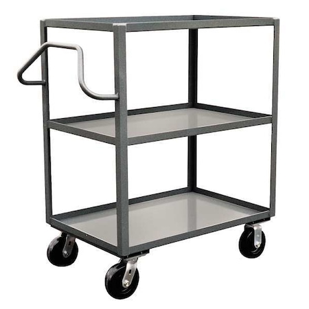 Utility Cart with Lipped Metal Shelves, Steel, 3, 000 lb Load Capacity, 3 Shelves, 66 in L, 25 in W MPN:NC260P600GP
