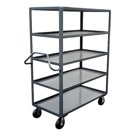 Utility Cart with Lipped Metal Shelves, Steel, 3, 000 lb Load Capacity, 5 Shelves, 42 in L, 25 in W MPN:NE236P600GP
