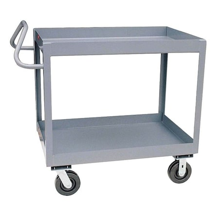 Utility Cart with Deep Lipped Metal Shelves, Steel, 2, 400 lb Load Capacity, 2 Shelves, 54 in L MPN:NG248P600GP