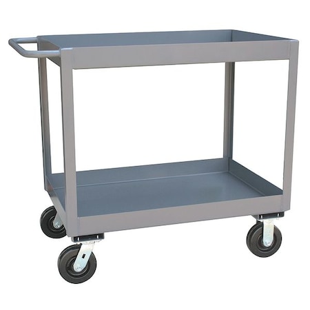 Utility Cart with Deep Lipped Metal Shelves, Steel, 2, 400 lb Load Capacity, 2 Shelves, 36 in L MPN:NT130P600GP