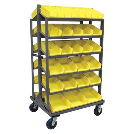 Steel Mobile Pick Rack, 36 in W x 66 in H x 30 in D, 6 Shelves, Gray MPN:RB336U600GP