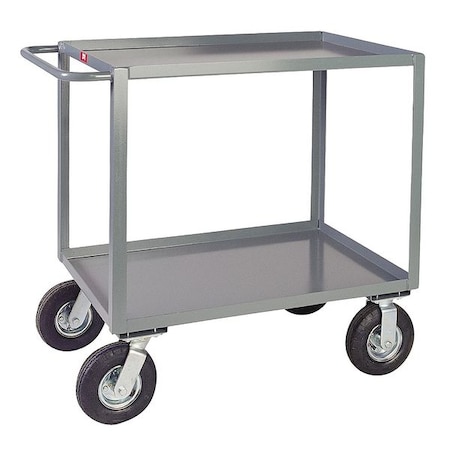 Utility Cart with Lipped Metal Shelves, Steel, 1, 200 lb Load Capacity, 2 Shelves, 54 in L, 37 in W MPN:SA448Z800GP