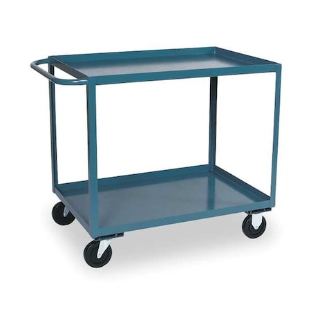 Flat Handle Utility Cart, Steel, 1, 400 lb Load Capacity, 2 Shelves, 42 in L, 19 in W MPN:SB136P500GP