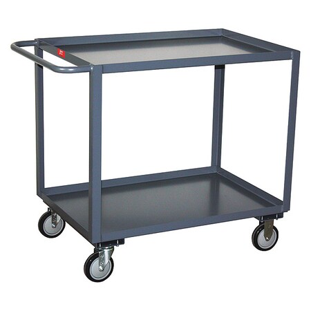 Flat Handle Utility Cart, Steel, 1, 400 lb Load Capacity, 2 Shelves, 54 in L, 25 in W MPN:SB248P500GP