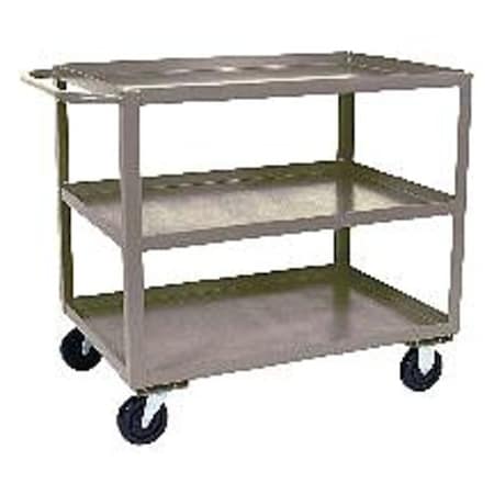Flat Handle Utility Cart, Steel, 1, 400 lb Load Capacity, 3 Shelves, 42 in L, 25 in W MPN:SC236P500GP