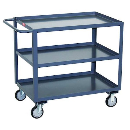 Utility Cart with Lipped Metal Shelves, Steel, 1, 200 lb Load Capacity, 3 Shelves, 54 in L, 37 in W MPN:SC448P500GP