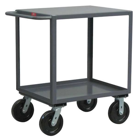 Utility Cart with Lipped & Flush Metal Shelves, Steel, 4, 800 lb Load Capacity, 2 Shelves, 54 in L MPN:SD448P800GP