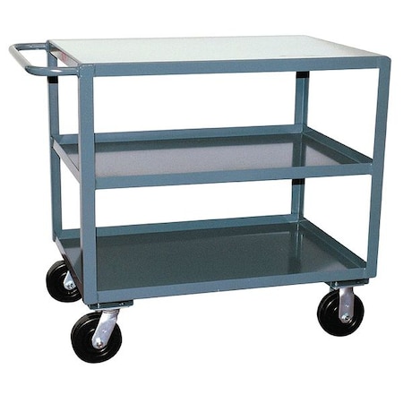 Utility Cart with Lipped & Flush Metal Shelves, Steel, 2, 400 lb Load Capacity, 3 Shelves, 54 in L MPN:SF448P600GP