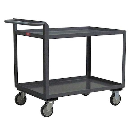 Utility Cart with Lipped Metal Shelves, Steel, 1, 200 lb Load Capacity, 2 Shelves, 54 in L, 19 in W MPN:SG148P500GP