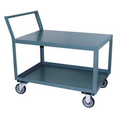 Raised Handle Utility Cart, 1, 400 lb Load Capacity, 2 Shelves, 54 in L, 31 in W, 39 in H MPN:SL348P500GP