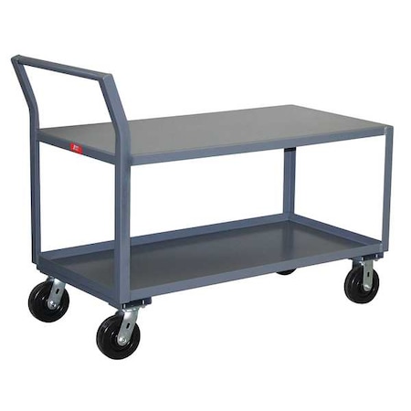 Low-Profile Utility Cart with Lipped & Flush Metal Shelves, Steel, 2, 400 lb Load Capacity, 54 in L MPN:SX248P600GP