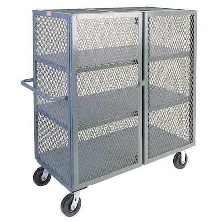 Mesh Security Cart, 3, 000 lb Capacity, 28 in W x 66 in L x 57 in H, 3 Shelves MPN:VC260P600GP