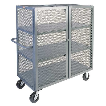 Dual-Latch Welded Mesh Security Cart with Fixed Shelves, 3, 000 lb Capacity, 40 in W x 54 in L x MPN:VC448P600GP