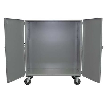 Solid-Sided Metal Security Cart with Fixed Shelves, 2, 000 lb Capacity, 28 in W x 66 in L x 57 in H MPN:VE260P600GP