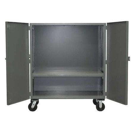 Solid-Sided Metal Security Cart with Adjustable Shelves, 3, 000 lb Capacity, 40 in W x 54 in L x MPN:VZ448P600GP