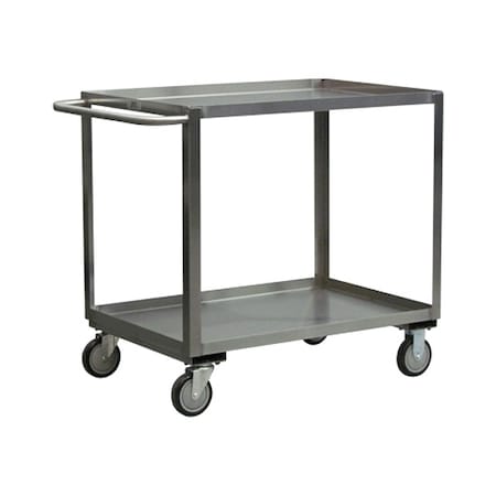 Corrosion-Resistant Utility Cart with Lipped Metal Shelves, Stainless Steel, 1, 200 lb Load Capacity MPN:XB248N800