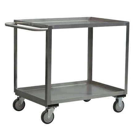 Utility Cart, 16 ga. Stainless Steel, 1200 lb Load Capacity, 2 Shelves, 54 in L, 31 in W, 35 in H MPN:XB348U500