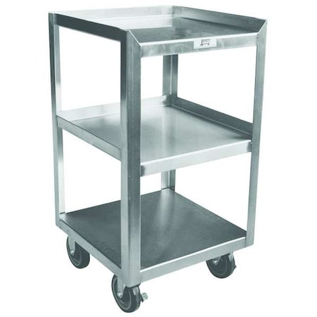 Utility Cart, Stainless Steel, 1, 200 lb Load Capacity, 3 Shelves, 19 in L, 19 in W, 34 in H MPN:XX118U503