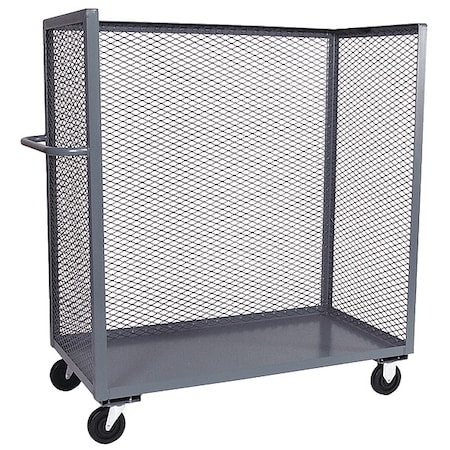Stock Cart, Mesh, 3-Sided, with Shelf MPN:ZA236