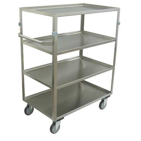 Supply Cart, 20 ga. Stainless Steel, 600 lb Load Capacity, 4 Shelves, 40 in L, 23 in W, 48 in H MPN:ZX236U503